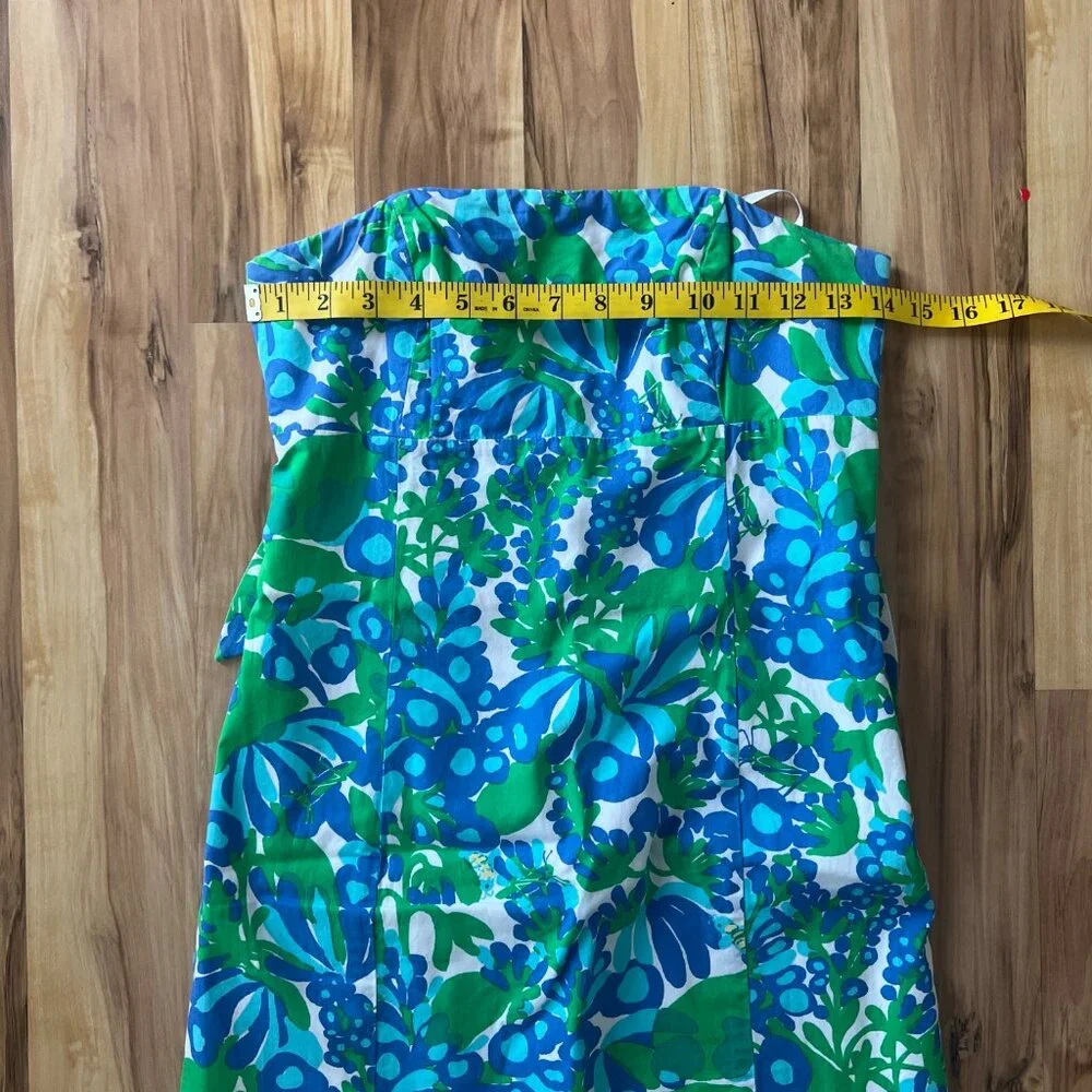 Lilly Pulitzer Bee In Your Bonnet Strapless Dress, Size 2 - Picture 5 of 13